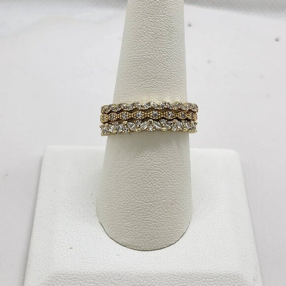 Brand New Sterling Silver 925 3 cz stones Band Ring